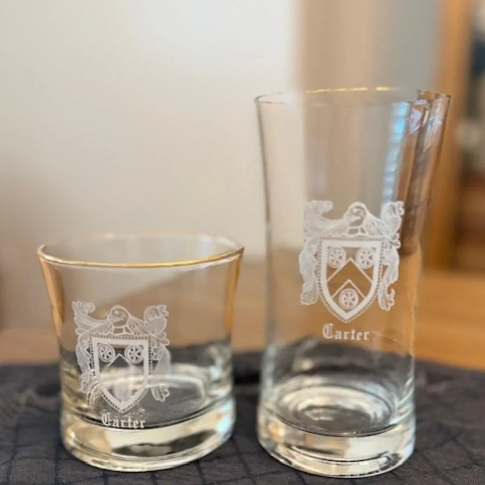 Irish Coat of Arms (CARTER) Glass Barware